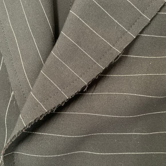 Norma Kamali Pinstripe Blazer Women $ Black Stretch Tailored Workwear Jacket - Picture 10 of 13